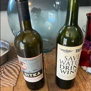 Signed Ditka wine bottle and wine decor bottle